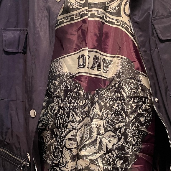 SOLD⭐️DKNY Navy Water Repellent Trench Coat (Plus Size 3X) NWT - Picture 5 of 8